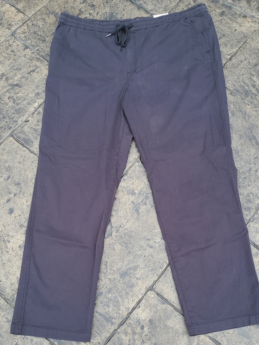 New! Sonoma Mens XXL Big & Tall Black Every day Easy Pull On Drawstring Pants